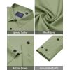 imageJVER Mens Dress Shirts Stretch Long Sleeve Formal Shirt Solid Business Casual Button Down Shirts for Wedding PromSage Green