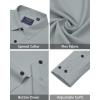 imageJVER Mens Dress Shirts Stretch Long Sleeve Formal Shirt Solid Business Casual Button Down Shirts for Wedding PromSilver Grey