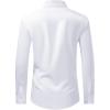imageJVER Mens Dress Shirts Stretch Long Sleeve Formal Shirt Solid Business Casual Button Down Shirts for Wedding PromSolid White