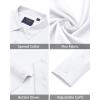 imageJVER Mens Dress Shirts Stretch Long Sleeve Formal Shirt Solid Business Casual Button Down Shirts for Wedding PromSolid White
