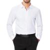 imageJVER Mens Dress Shirts Stretch Long Sleeve Formal Shirt Solid Business Casual Button Down Shirts for Wedding PromSolid White