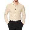 imageJVER Mens Dress Shirts Stretch Long Sleeve Formal Shirt Solid Business Casual Button Down Shirts for Wedding PromTan