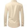 imageJVER Mens Dress Shirts Stretch Long Sleeve Formal Shirt Solid Business Casual Button Down Shirts for Wedding PromTan