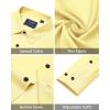 imageJVER Mens Dress Shirts Stretch Long Sleeve Formal Shirt Solid Business Casual Button Down Shirts for Wedding PromYellow