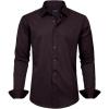 imageJVER Mens Dress Shirts Solid Long Sleeve Stretch WrinkleFree Formal Shirt Business Casual Button Down ShirtsDark Brown