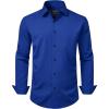 imageJVER Mens Dress Shirts Stretch Long Sleeve Formal Shirt Solid Business Casual Button Down Shirts for Wedding PromRoyal Blue
