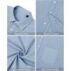 imageJVER Mens Cotton Linen Short Sleeve Shirts Casual Lightweight Button Down Shirts Vacation Beach Summer Tops with PocketAiry Blue