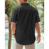 imageJVER Mens Cotton Linen Short Sleeve Shirts Casual Lightweight Button Down Shirts Vacation Beach Summer Tops with PocketBlack