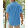 imageJVER Mens Cotton Linen Short Sleeve Shirts Casual Lightweight Button Down Shirts Vacation Beach Summer Tops with PocketCobalt Blue