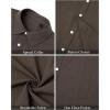 imageJVER Mens Cotton Linen Short Sleeve Shirts Casual Lightweight Button Down Shirts Vacation Beach Summer Tops with PocketCoffee