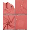 imageJVER Mens Cotton Linen Short Sleeve Shirts Casual Lightweight Button Down Shirts Vacation Beach Summer Tops with PocketCoral