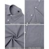 imageJVER Mens Cotton Linen Short Sleeve Shirts Casual Lightweight Button Down Shirts Vacation Beach Summer Tops with PocketDark Grey