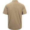 imageJVER Mens Cotton Linen Short Sleeve Shirts Casual Lightweight Button Down Shirts Vacation Beach Summer Tops with PocketDark Khaki