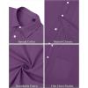 imageJVER Mens Cotton Linen Short Sleeve Shirts Casual Lightweight Button Down Shirts Vacation Beach Summer Tops with PocketDark Purple