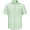 imageJVER Mens Cotton Linen Short Sleeve Shirts Casual Lightweight Button Down Shirts Vacation Beach Summer Tops with PocketLight Green