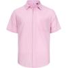 imageJVER Mens Cotton Linen Short Sleeve Shirts Casual Lightweight Button Down Shirts Vacation Beach Summer Tops with PocketLight Pink
