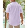 imageJVER Mens Cotton Linen Short Sleeve Shirts Casual Lightweight Button Down Shirts Vacation Beach Summer Tops with PocketLight Purple