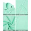 imageJVER Mens Cotton Linen Short Sleeve Shirts Casual Lightweight Button Down Shirts Vacation Beach Summer Tops with PocketMint Green