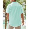 imageJVER Mens Cotton Linen Short Sleeve Shirts Casual Lightweight Button Down Shirts Vacation Beach Summer Tops with PocketMint Green