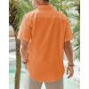imageJVER Mens Cotton Linen Short Sleeve Shirts Casual Lightweight Button Down Shirts Vacation Beach Summer Tops with PocketOrange