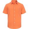 imageJVER Mens Cotton Linen Short Sleeve Shirts Casual Lightweight Button Down Shirts Vacation Beach Summer Tops with PocketOrange