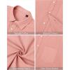 imageJVER Mens Cotton Linen Short Sleeve Shirts Casual Lightweight Button Down Shirts Vacation Beach Summer Tops with PocketPeach