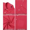 imageJVER Mens Cotton Linen Short Sleeve Shirts Casual Lightweight Button Down Shirts Vacation Beach Summer Tops with PocketRed