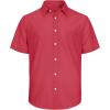 imageJVER Mens Cotton Linen Short Sleeve Shirts Casual Lightweight Button Down Shirts Vacation Beach Summer Tops with PocketRed