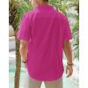 imageJVER Mens Cotton Linen Short Sleeve Shirts Casual Lightweight Button Down Shirts Vacation Beach Summer Tops with PocketRose