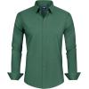 imageJVER Mens Dress Shirts Stretch Stain Shield Long Sleeve Solid Formal Shirt Business Casual Button Down ShirtsArmy Green