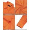imageJVER Mens Dress Shirts Stretch Stain Shield Long Sleeve Solid Formal Shirt Business Casual Button Down ShirtsBurnt Orange