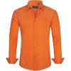 imageJVER Mens Dress Shirts Stretch Stain Shield Long Sleeve Solid Formal Shirt Business Casual Button Down ShirtsBurnt Orange