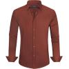 imageJVER Mens Dress Shirts Stretch Stain Shield Long Sleeve Solid Formal Shirt Business Casual Button Down ShirtsCaramel