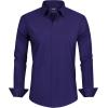 imageJVER Mens Dress Shirts Stretch Stain Shield Long Sleeve Solid Formal Shirt Business Casual Button Down ShirtsDark Purple