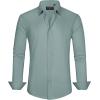 imageJVER Mens Dress Shirts Stretch Stain Shield Long Sleeve Solid Formal Shirt Business Casual Button Down ShirtsGrayish Green