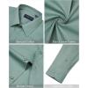 imageJVER Mens Dress Shirts Stretch Stain Shield Long Sleeve Solid Formal Shirt Business Casual Button Down ShirtsGrayish Green
