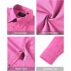 imageJVER Mens Dress Shirts Stretch Stain Shield Long Sleeve Solid Formal Shirt Business Casual Button Down ShirtsHot Pink
