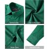 imageJVER Mens Dress Shirts Stretch Stain Shield Long Sleeve Solid Formal Shirt Business Casual Button Down ShirtsHunter Green