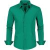 imageJVER Mens Dress Shirts Stretch Stain Shield Long Sleeve Solid Formal Shirt Business Casual Button Down ShirtsHunter Green