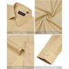 imageJVER Mens Dress Shirts Stretch Stain Shield Long Sleeve Solid Formal Shirt Business Casual Button Down ShirtsKhaki