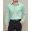 imageJVER Mens Dress Shirts Stretch Stain Shield Long Sleeve Solid Formal Shirt Business Casual Button Down ShirtsLight Green