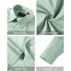 imageJVER Mens Dress Shirts Stretch Stain Shield Long Sleeve Solid Formal Shirt Business Casual Button Down ShirtsLight Green