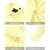 imageJVER Mens Dress Shirts Stretch Stain Shield Long Sleeve Solid Formal Shirt Business Casual Button Down ShirtsLight Yellow