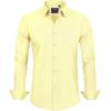 imageJVER Mens Dress Shirts Stretch Stain Shield Long Sleeve Solid Formal Shirt Business Casual Button Down ShirtsLight Yellow