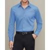imageJVER Mens Dress Shirts Stretch Stain Shield Long Sleeve Solid Formal Shirt Business Casual Button Down ShirtsMist Blue