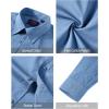 imageJVER Mens Dress Shirts Stretch Stain Shield Long Sleeve Solid Formal Shirt Business Casual Button Down ShirtsMist Blue