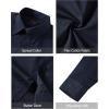 imageJVER Mens Dress Shirts Stretch Stain Shield Long Sleeve Solid Formal Shirt Business Casual Button Down ShirtsNavy Blue