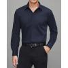 imageJVER Mens Dress Shirts Stretch Stain Shield Long Sleeve Solid Formal Shirt Business Casual Button Down ShirtsNavy Blue