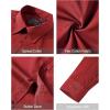 imageJVER Mens Dress Shirts Stretch Stain Shield Long Sleeve Solid Formal Shirt Business Casual Button Down ShirtsRed