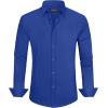 imageJVER Mens Dress Shirts Stretch Stain Shield Long Sleeve Solid Formal Shirt Business Casual Button Down ShirtsRoyal Blue
